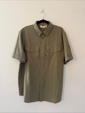 Fjallraven Olive Short-Sleeve Button-Front Casual Shirt